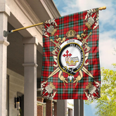 Clan Cook Tartan Crest Black Garden Flag - Gold Thistle BQ12 Clan Hall Tartan Today