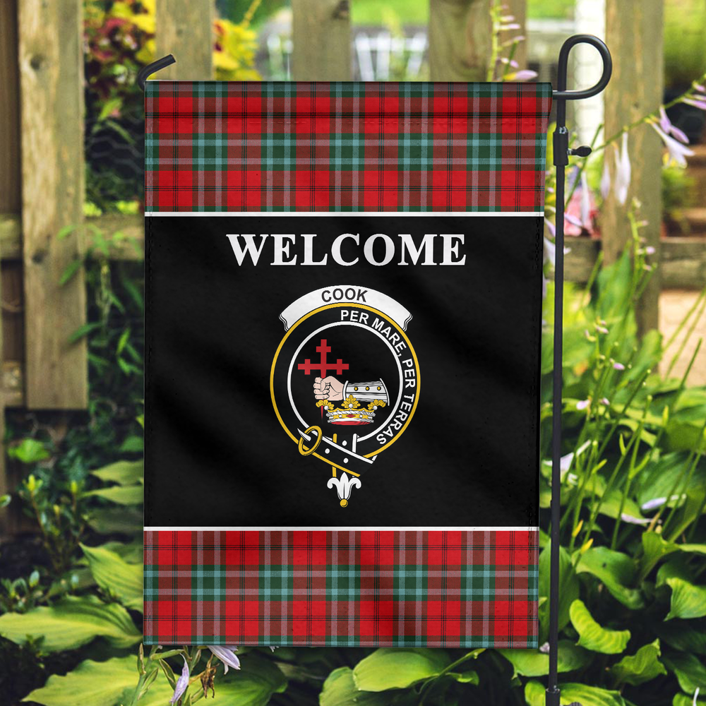 Clan Cook Tartan Crest Black Garden Flag GM96 Clan Hall Tartan Today