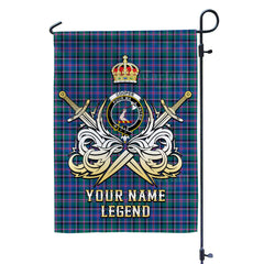 Custom Name Clan Cooper Ancient Tartan Garden Flag with Clan Crest and the Golden Sword of Courageous Legacy QJ10