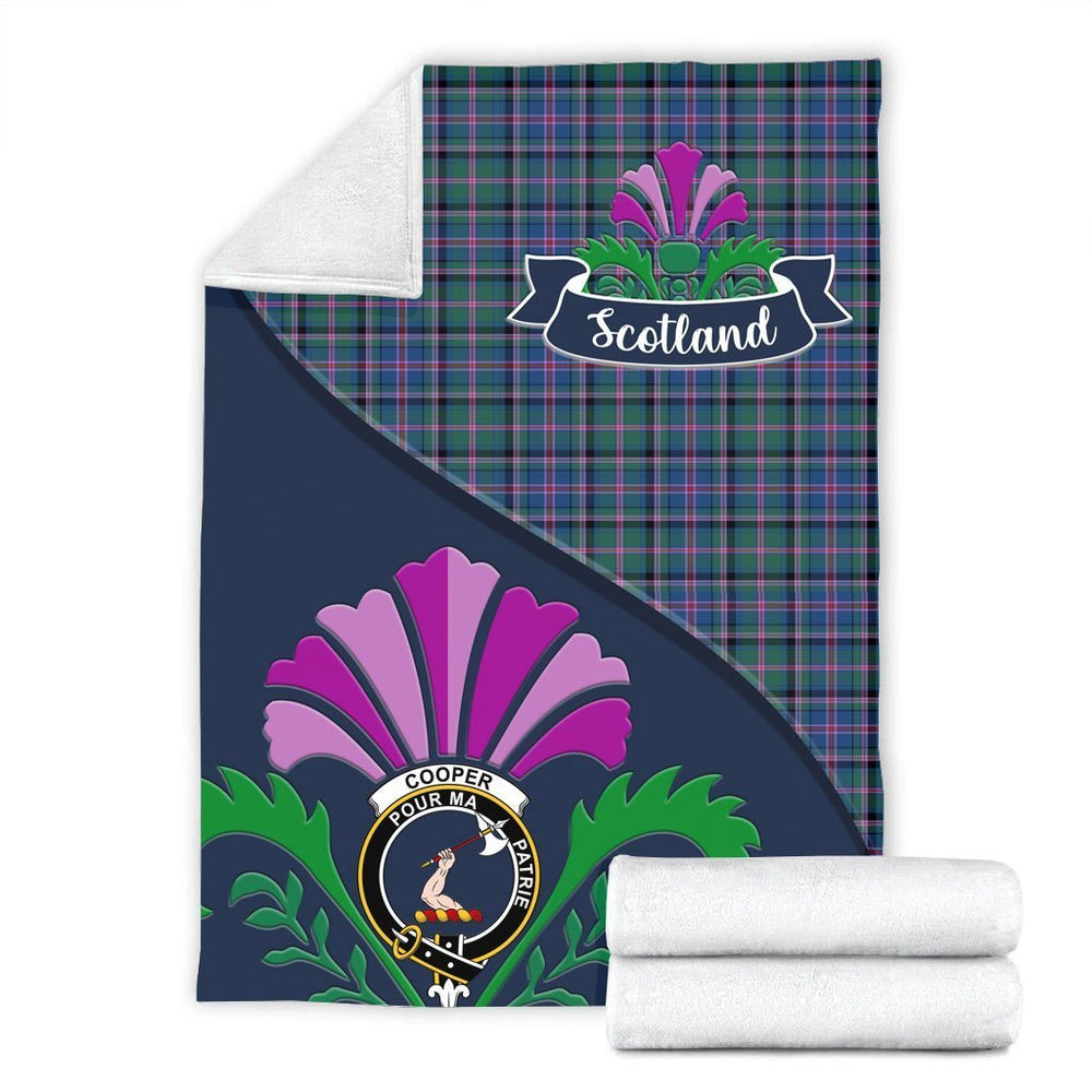 Clan Cooper Tartan Crest Premium Blanket Thistle Style BZ92 Clan Cooper Tartan Today