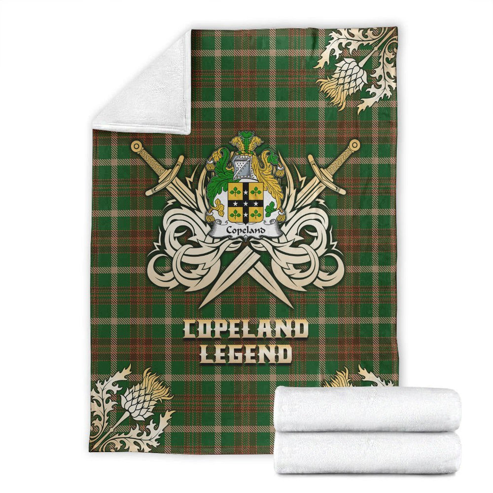 Clan Copeland Tartan Gold Courage Symbol Blanket OT63 Clan Hall Tartan Today