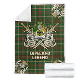 Clan Copeland Tartan Gold Courage Symbol Blanket OT63 Clan Hall Tartan Today