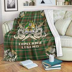 Clan Copeland Tartan Gold Courage Symbol Blanket OT63 Clan Hall Tartan Today