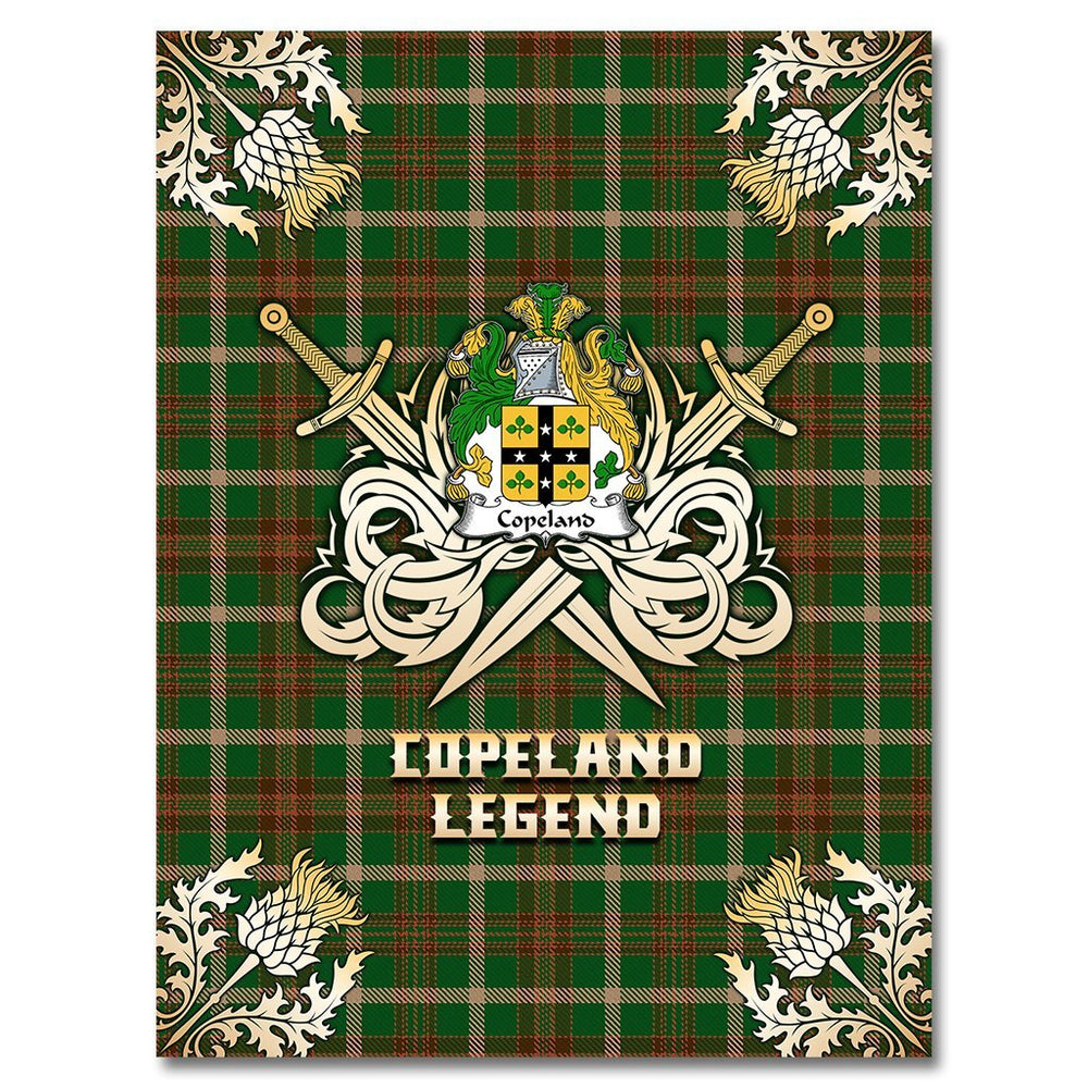 Clan Copeland Tartan Gold Courage Symbol Blanket OT63 Clan Hall Tartan Today