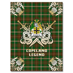 Clan Copeland Tartan Gold Courage Symbol Blanket OT63 Clan Hall Tartan Today