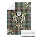 Clan Craig Ancient Tartan Gold Courage Symbol Blanket SZ80 Clan Craig Tartan Today