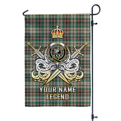 Custom Name Clan Craig Ancient Tartan Garden Flag with Clan Crest and the Golden Sword of Courageous Legacy RZ88