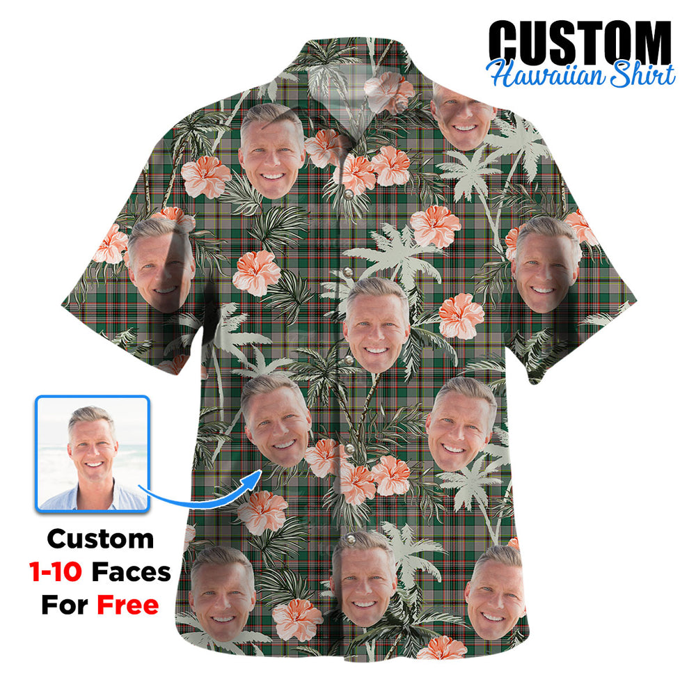 Clan Craig Ancient Tartan Custom Face Hawaiian Shirt – Unisex Gift for Family Members, Summer Party DF53 Craig Ancient Tartan Tartan Hawaii Shirt