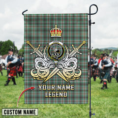 Personalized Custom Name Clan Craig Tartan Garden Flag with Clan Crest and the Golden Sword of Courageous Legacy SP91 - Craig Tartan Design, Scottish Heritage Gift