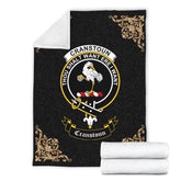 Clan Cranstoun Crest Tartan Premium Blanket Black MF20 Clan Cranstoun Tartan Today