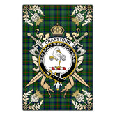 Clan Cranstoun Tartan Crest Black Garden Flag - Gold Thistle PN10 Clan Cranstoun Tartan Today