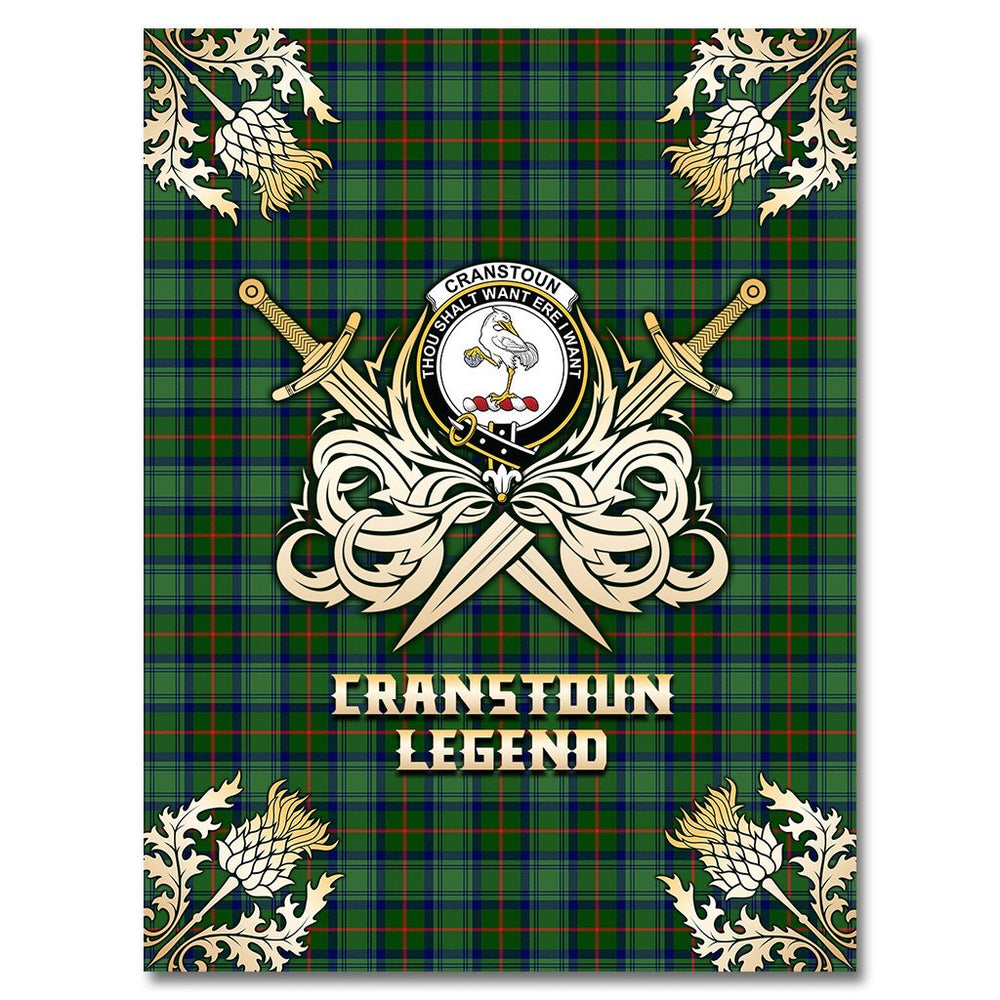 Clan Cranstoun Tartan Gold Courage Symbol Blanket BV24 Clan Cranstoun Tartan Today
