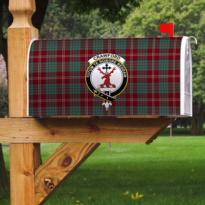 Clan Crawford Modern Tartan Crest Mailbox
