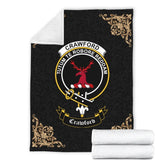 Clan Crawford Crest Tartan Premium Blanket Black LS27 Clan Crawford Tartan Today