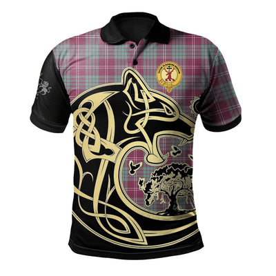 Clan Crawford Ancient Tartan Polo Shirt Viking Wolf