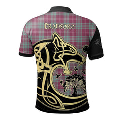 Clan Crawford Ancient Tartan Polo Shirt Viking Wolf NY50 Crawford Ancient Tartan Tartan Polo