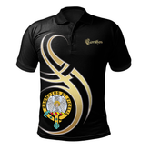 Clan Carruthers Family Tartan Official Crest Polo Shirt - Black Version JL32 Carruthers Family Tartan Official Tartan - Black Version Tartan Polo
