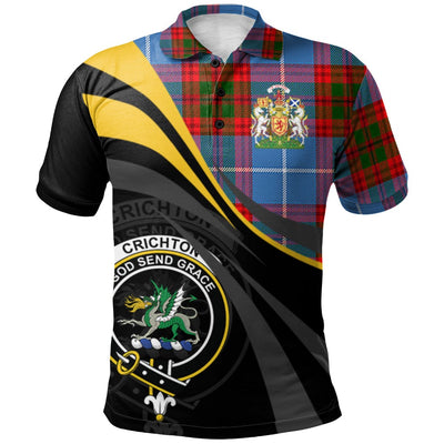 Clan Crichton Tartan Polo Shirt - Royal Coat Of Arms Style