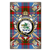 Clan Crichton Tartan Crest Black Garden Flag - Gold Thistle JP43 Clan Crichton Tartan Today