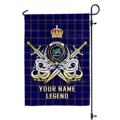 Custom Name Clan Crichton Tartan Garden Flag with Clan Crest and the Golden Sword of Courageous Legacy HG95