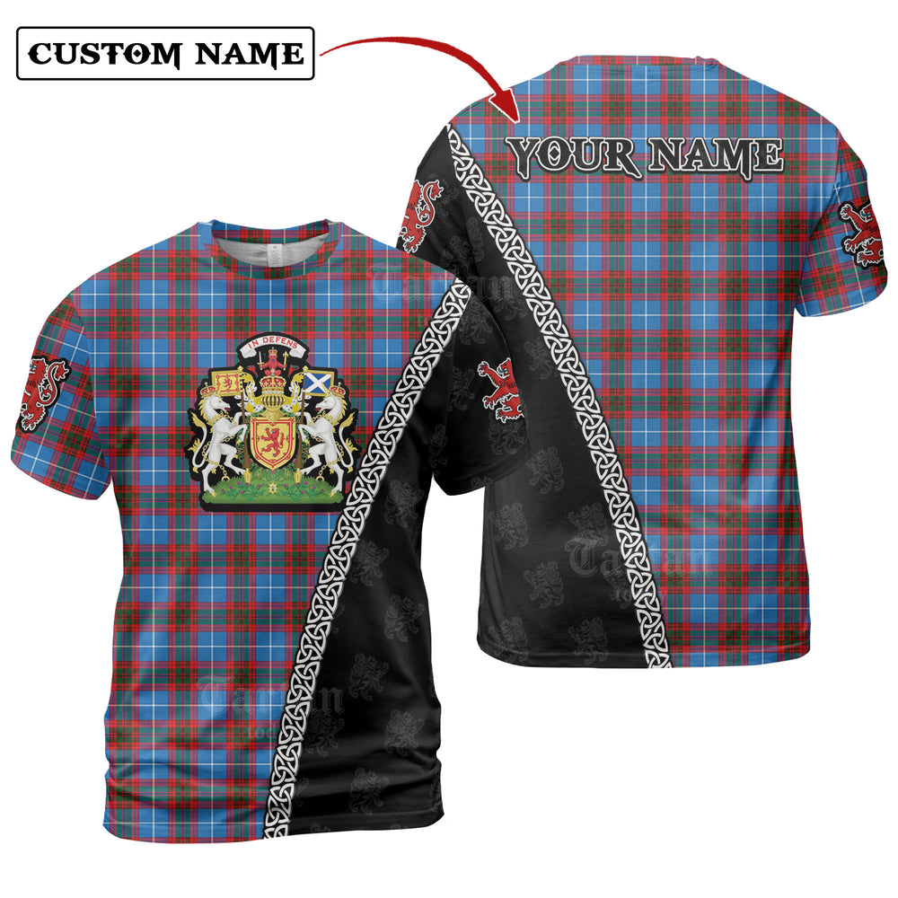 Crichton District Tartan Shirt with Scotland Coat of Arms & Custom Name KT53