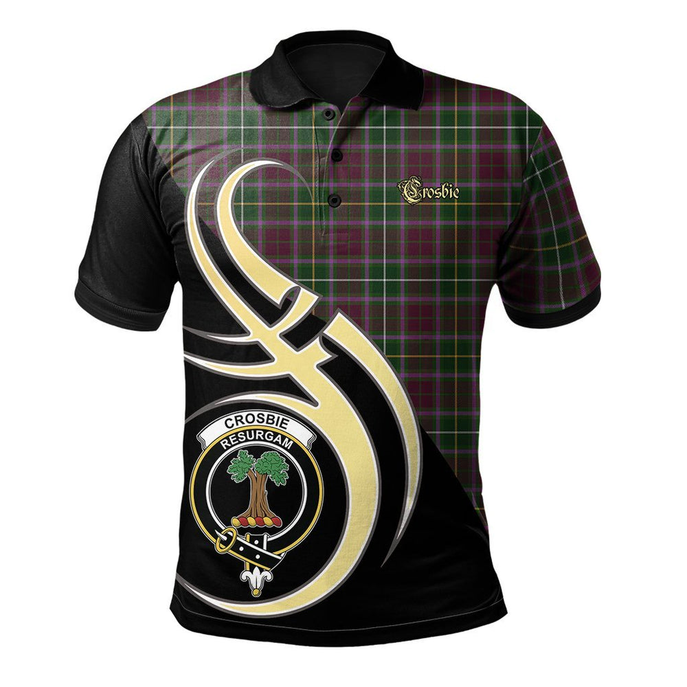 Clan Crosbie Tartan Polo Shirt - Believe In Me Style VM18 Crosbie Tartan Tartan Polo