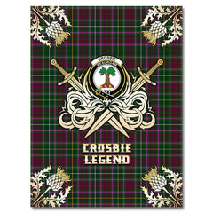 Clan Crosbie Tartan Gold Courage Symbol Blanket IW37 Clan Crosbie Tartan Today