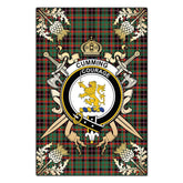 Clan Clan Cumming Hunting Ancient Tartan Crest Black Garden Flag - Gold Thistle AR61 Clan Cumming Tartan Today