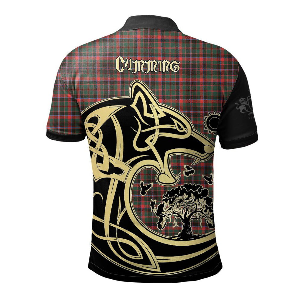 Clan Cumming Hunting Modern Tartan Polo Shirt Viking Wolf NX82 Cumming Hunting Modern Tartan Tartan Polo