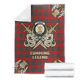 Clan Cumming Modern Tartan Gold Courage Symbol Blanket QO44 Clan Cumming Tartan Today