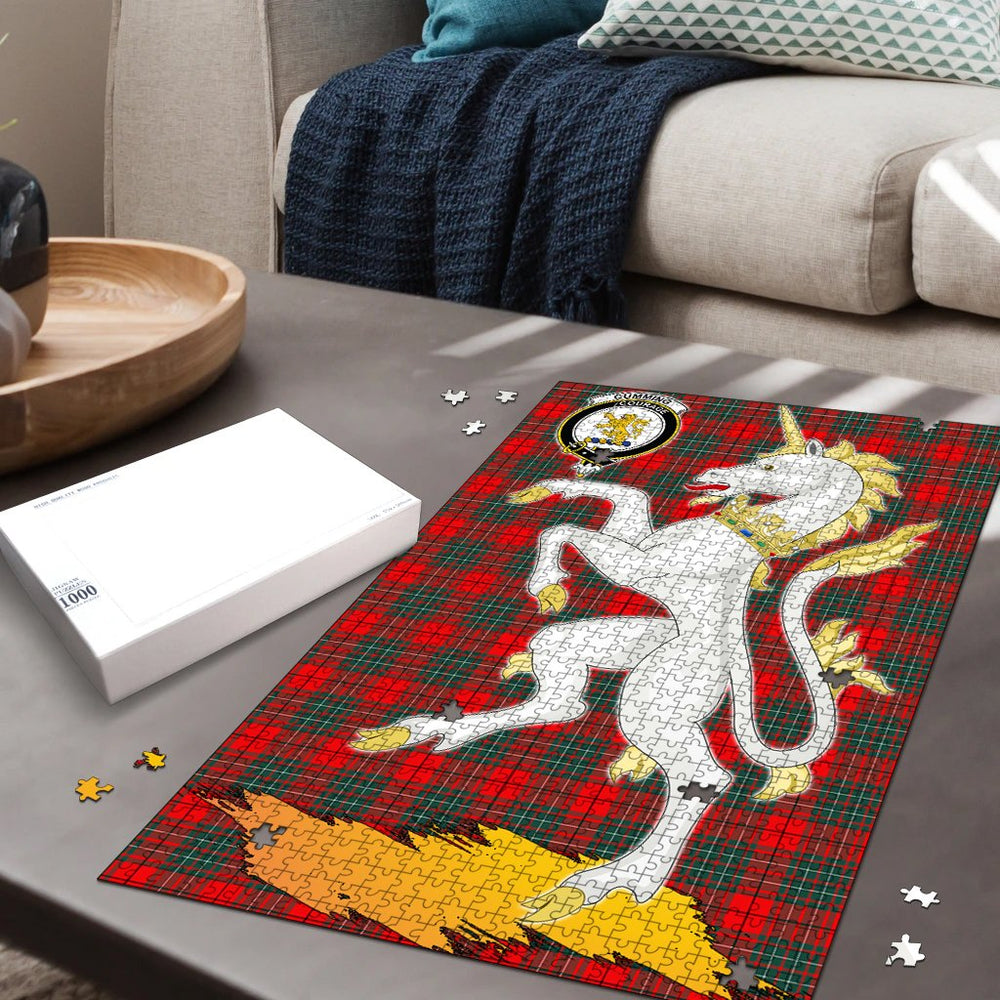 Clan Cumming Modern Tartan Crest Unicorn Scotland Jigsaw Puzzles Gift For Family BW49 Clan Cumming Tartan Today