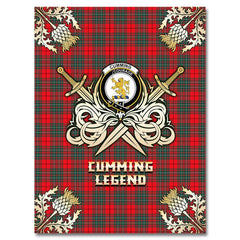 Clan Cumming Modern Tartan Gold Courage Symbol Blanket QO44 Clan Cumming Tartan Today