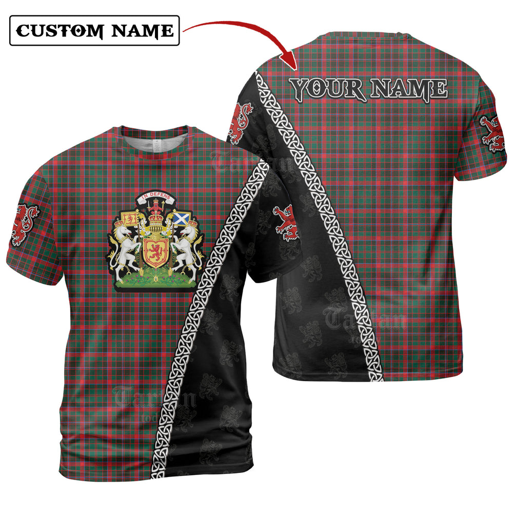 Cumming Hunting Modern Tartan Shirt with Scotland Coat of Arms & Custom Name AB98