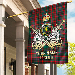 Custom Name Clan Cumming Hunting Modern Tartan Garden Flag with Clan Crest and the Golden Sword of Courageous Legacy SI28