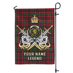 Custom Name Clan Cumming Hunting Modern Tartan Garden Flag with Clan Crest and the Golden Sword of Courageous Legacy SI28