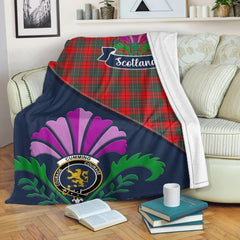 Clan Cumming Tartan Crest Premium Blanket Thistle Style AH98 Clan Cumming Tartan Today