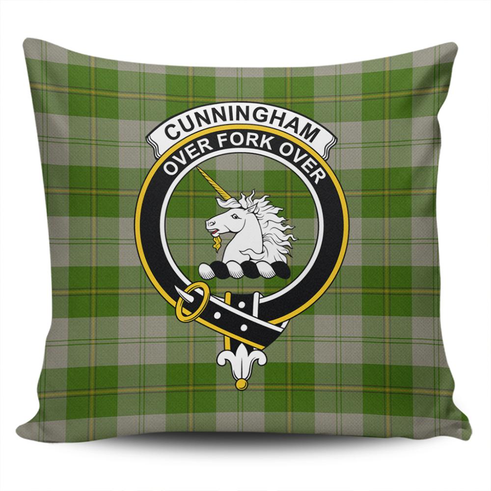 Clan Cunningham Dress Green Dancers Tartan Crest Pillow Cover RM37 Clan Cunningham Tartan Today