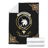 Clan Cunningham Crest Tartan Premium Blanket Black ZL17 Clan Cunningham Tartan Today