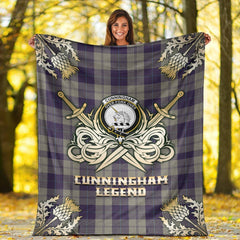 Clan Cunningham Dress Blue Dancers Tartan Gold Courage Symbol Blanket RX19 Clan Cunningham Tartan Today