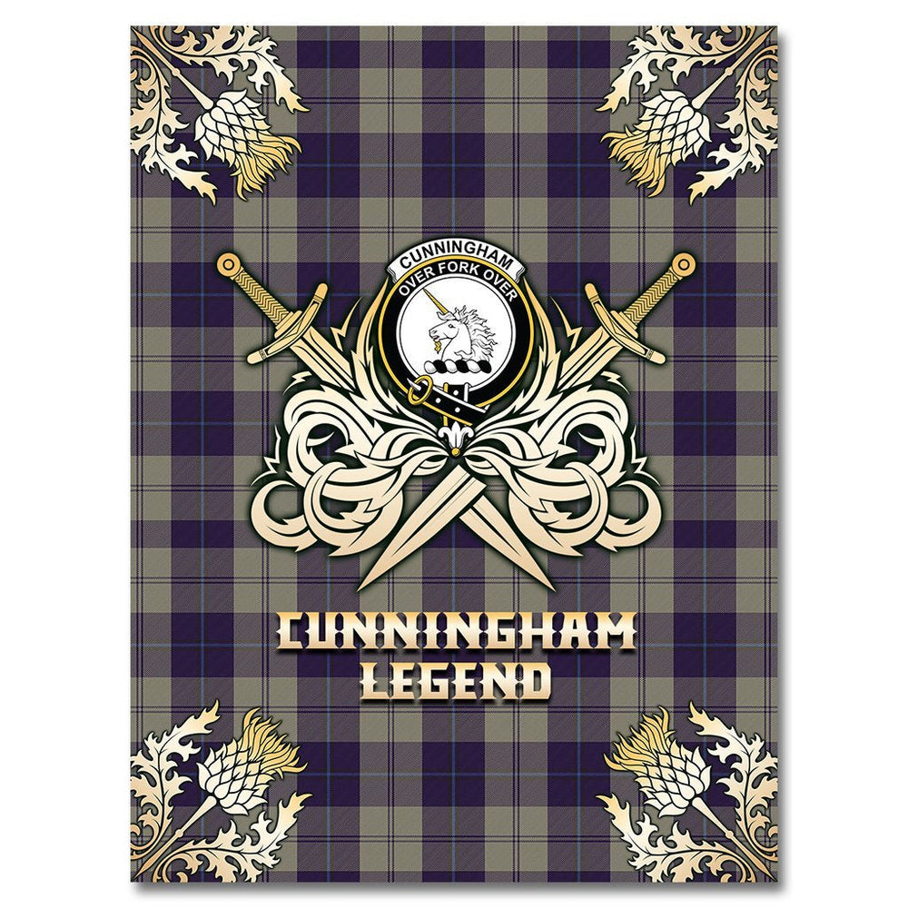 Clan Cunningham Dress Blue Dancers Tartan Gold Courage Symbol Blanket RX19 Clan Cunningham Tartan Today