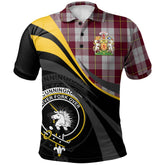Clan Cunningham Dress Burgundy (Dance) Tartan Polo Shirt - Royal Coat Of Arms Style LE98 Cunningham Dress Burgundy (Dance) Tartan Tartan Polo