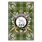 Clan Cunningham Dress Green Dancers Tartan Crest Black Garden Flag - Gold Thistle CW79 Clan Cunningham Tartan Today
