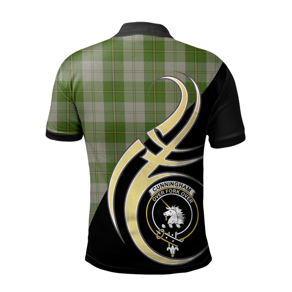 Clan Cunningham Dress Green Dancers Tartan Polo Shirt - Believe In Me Style QD61 Cunningham Dress Green Dancers Tartan Tartan Polo