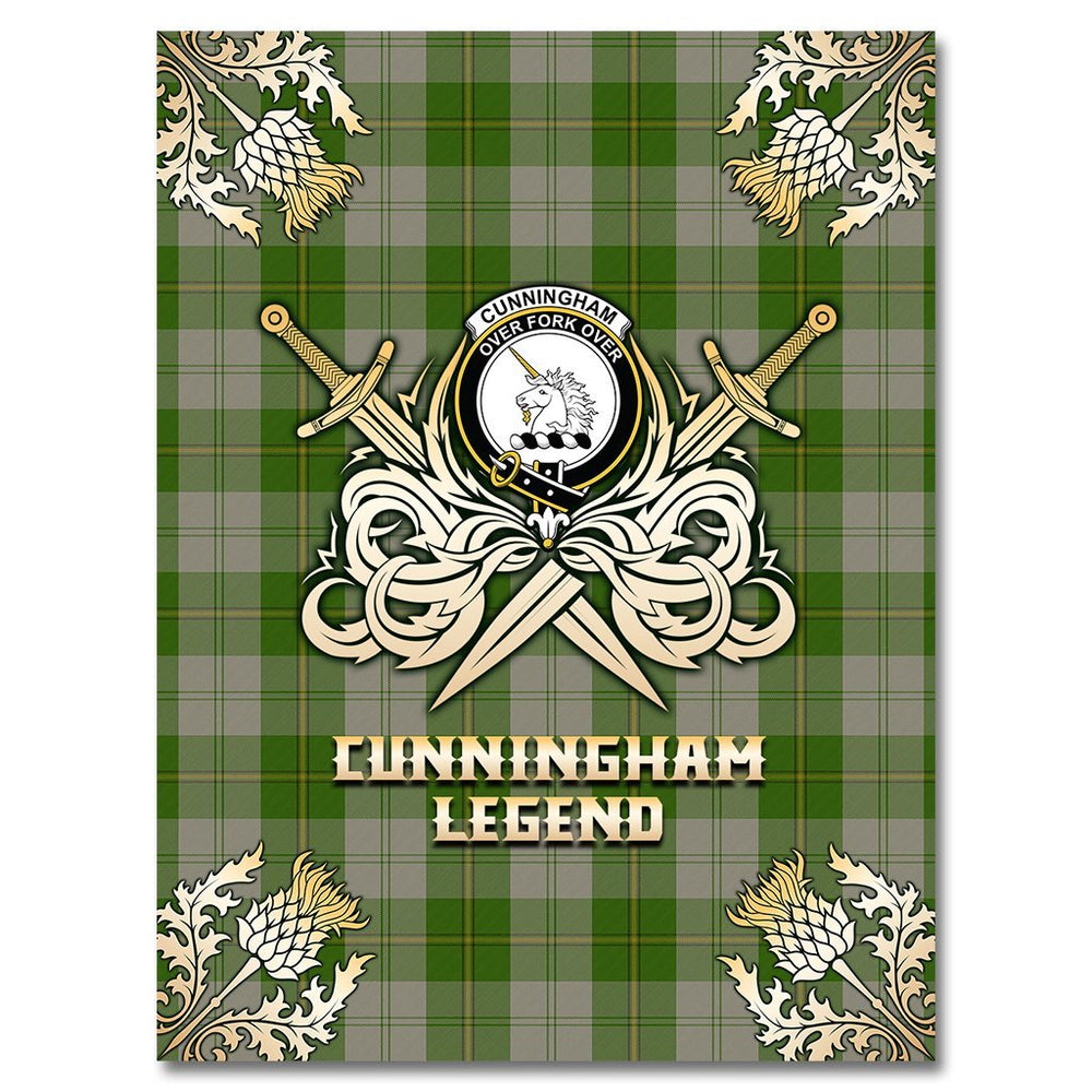 Clan Cunningham Dress Green Dancers Tartan Gold Courage Symbol Blanket VS13 Clan Cunningham Tartan Today