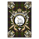 Clan Cunningham Hunting Modern Tartan Crest Black Garden Flag - Gold Thistle PH82 Clan Cunningham Tartan Today