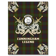 Clan Cunningham Hunting Modern Tartan Gold Courage Symbol Blanket GK73 Clan Cunningham Tartan Today