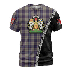 Personalized Clan Cunningham Dress Blue Dancers Tartan Shirt with Scotland Coat of Arms & Custom Name PW48