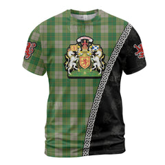 Personalized Clan Cunningham Dress Green Dancers Tartan Shirt with Scotland Coat of Arms & Custom Name DB21