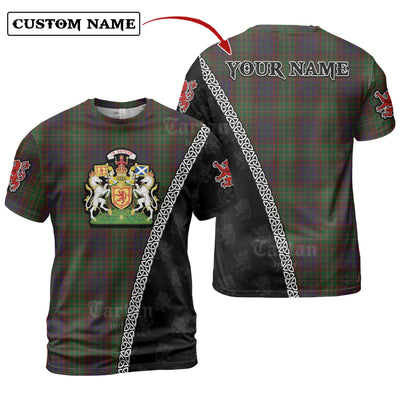 Personalized Clan Cunningham Hunting Modern Tartan Shirt with Scotland Coat of Arms & Custom Name