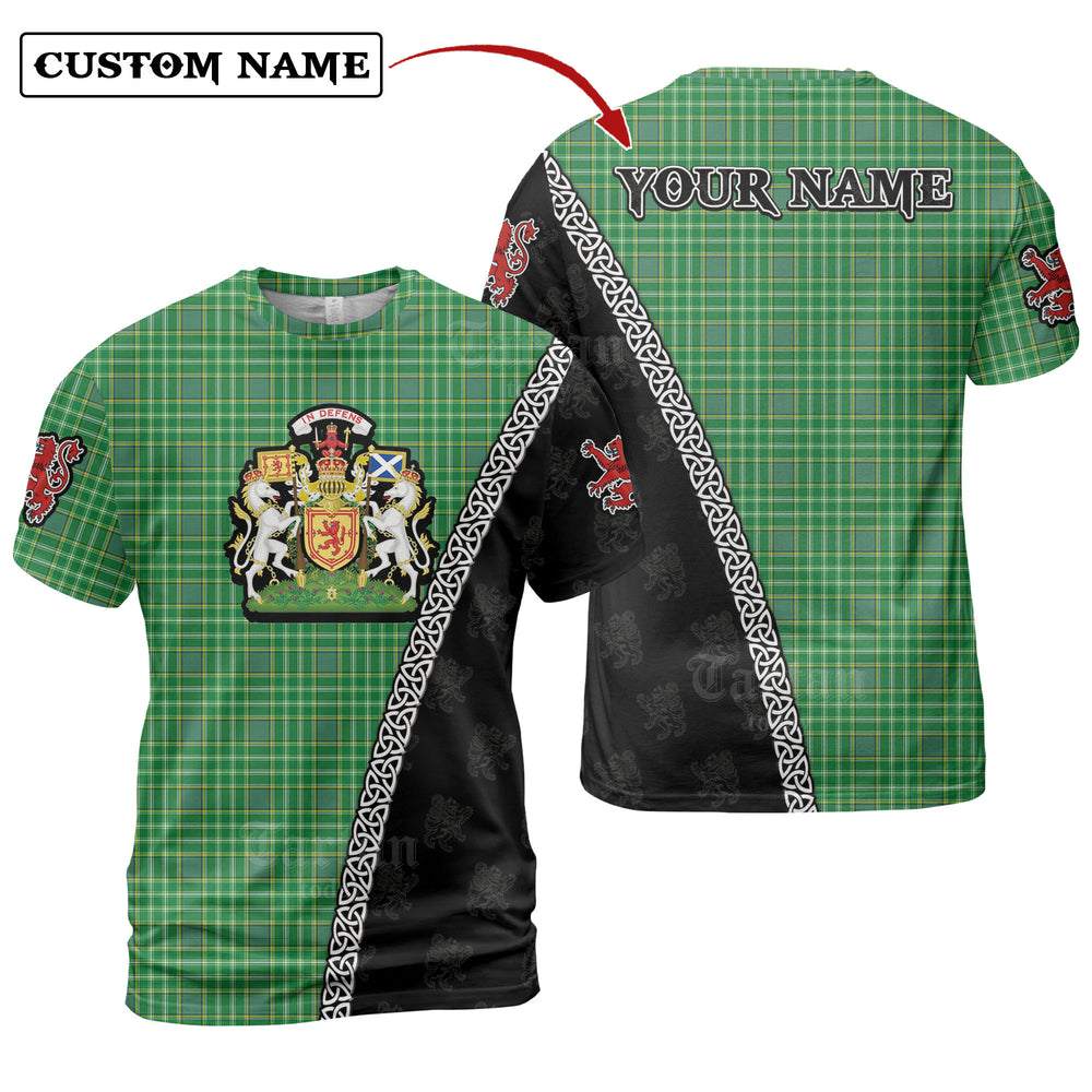 Currie Tartan Shirt with Scotland Coat of Arms & Custom Name AF75